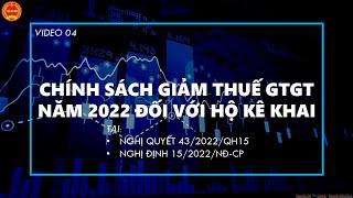 [Video 04 - Hộ kê khai] GIẢM THUẾ GTGT NĂM 2022 ĐỐI VỚI HỘ KÊ KHAI THEO NGHỊ QUYẾT 43 VÀ NĐỊNH 15