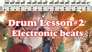 Drum lessons - Rhythms Collection (part#2) Electronic beats - Уроки на барабанах #2 - Drum method