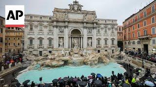 Rome's iconic Trevi Fountain reopens after maintenance works