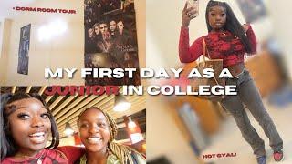 First Day as a JUNIOR in College + dorm room tour