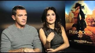 First News interviews Puss in Boots stars Salma Hayek and Antonio Banderas.