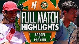 Nuno Borges vs Alexei Popyrin - FULL Match Highlights - Third Round | Roland Garros 2025
