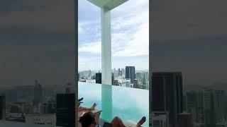 Swimming on top of KL tower #swimming #kl #sunny