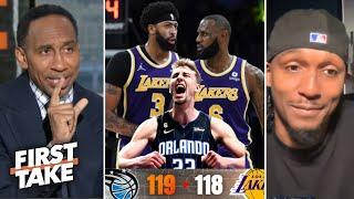 FIRST TAKE | AD's bad free throws cost Lakers as Magic steal last-minute win - Lou Williams reacts