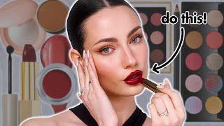 Do this makeup look when you wear bold lipstick *beginner friendly*