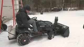 Craftsman Lawn Tractor and Snowblower Attachment test for auction