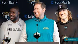 HC Liam Coen, QB Trevor Lawrence & LB Foye Oluokun Discuss Offseason Program | Jacksonville Jaguars