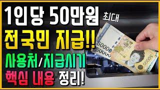[속보] 최종확정!! 4인 가구 최대 200만원 지급 !! 사용처, 지급시기 총 정리