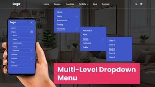 Multi-Level Dropdown Menu using Html Css & Javascript | Responsive