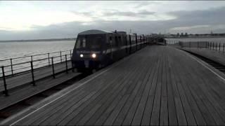 Southend Pier Train pulling into the Station at the end of the Pier