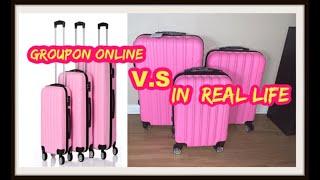 CHEAP 3 PIECE SET LUGGAGE/ SUITCASE ON GROUPON II BEST SUITCASE FOR VACATION II SUREFITJOHNSON