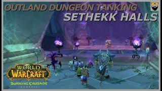 Let's Play WoW - TBC Classic - Protection Warrior - Sethekk Halls - Gameplay Walkthrough