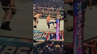 Cody Rhodes from the top rope into The BEAST #wwe #backlash #codyrhodes  #brocklesnar