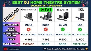  Best 5.1 Home Theatre System 2024 | Sony vs JBL | Dolby Soundbar & Bass Review