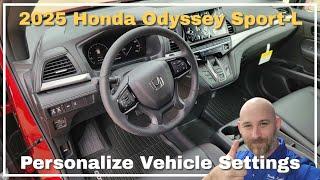 2025 Honda Odyssey Sport L Vehicle Settings | How do I change or set