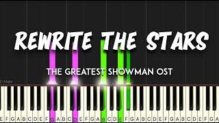 Rewrite the Stars - The Greatest Showman OST synthesia piano tutorial + sheet music & lyrics