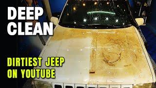 FULL WASH IN A SUNKEN JEEP CHEROKEE! | FULL DETAIL