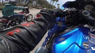 Harley Davidson rider gets what he deserves!