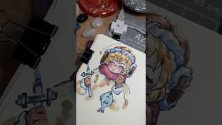Привет!️ #art #sketching #sketchbook #anime#аниме #арт #скетчбук #анимеарт #скетч #акварель