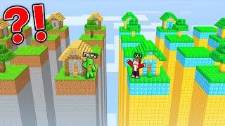 Mikey and JJ Survive in One Chunk Village in Minecraft (Maizen)