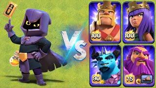 Headhunter vs All Max Heroes | Clash of Clans