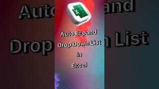 DATA VALIDATION  Auto Expand Drop Down List #short #shorts #viral #ytshorts #fyp #excel