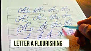 16 WAYS TO FLOURISH CAPITAL; A | Learn Flourishing Calligraphy Lettering A Pradeep Calligraphy