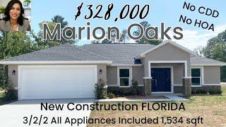 $328,000 MOVE IN READY New Construction Central Florida Home Tour Ocala Marion Oaks 3/2/2 1534 sqft