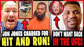BREAKING! Jon Jones CHARGED w/ HIT & RUN AGAIN! Francis Ngannou RESPONDS to Dana White! Tom Aspinall
