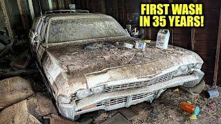 First Wash in 35 Years: BARN FIND Chevy Wagon! | Car Detailing Restoration