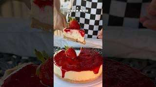 REVELEI O SEGREDO DA CHEESECAKE DE MORANGO PROFISSIONAL!!  #receitasfaceis #sobremesa #sobremess