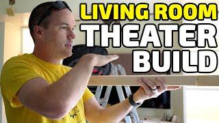 Living Room Theater Build - Hidden Screen, LEDs, Motorized Blinds