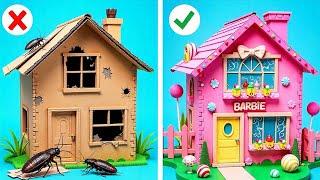 Poor vs Rich Doll House! Doll Room Makeover by 123 GO!