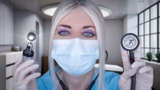 ASMR Ear Exam & Full Physical Exam - Otoscope, Gloves, Stethoscope, Blood Pressure, Writing, Clicks