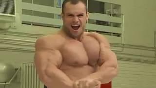 Russian bodybuilder posing