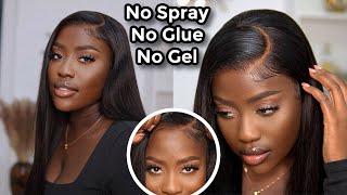 NEW! COMPLETELY GLUELESS WIG FOR BEGINNERS, Zero ADHESIVE NO SPRAY/GEL FT JESSIE'S WIGl LUCY BENSON