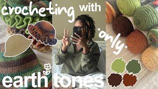 crocheting with *only* earth tones | crochet challenge