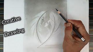 Valentine day special creative drawing by pencil with easy ways.