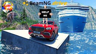 Hurricane Milton Mega TSUNAMI●Cars vs Mega Flood in BeamNG.Drive part 4