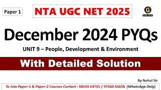 People, Development & Environment December 2024 PYQs | NTA UGC NET/SET Paper 1 Preparation 2025
