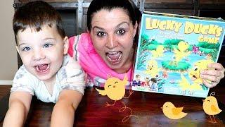 Caleb and Mommy Play Lucky Ducks Family Fun Game For Kids!