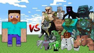 Big Steve vs Every mobs in Minecraft (Bedrock Edition) - Big Steve vs All mob