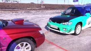 Subaru Forester SF5 Sti vs Subaru Forester SF5 tug of war