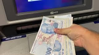 Take Money from a Bank vending machine in Turkey | Bank of Turkey | Turkish Lira