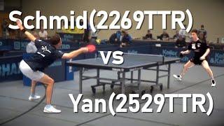 Raketenaufschlag gegen unkonventionellen Stil! | Schmid(2269TTR) vs Yan(2529TTR) | DTTB Pokal