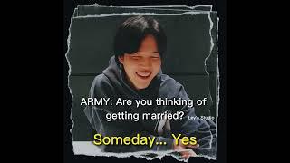 [ENG SUB] Jimin Honest Response regarding MARRIAGE  021023 Weverse live