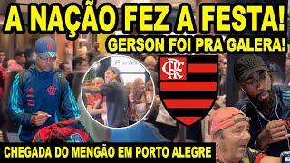 RECEPÇÃO SURREAL! TORCIDA DO FLAMENGO FAZ A FESTA EM CHEGADA DO MENGÃO EM PORTO ALEGRE PARA JOGO