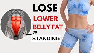 LOSE lower belly fat, flatten lower stomach in 10 days, 20 min standing no jumping/ squats