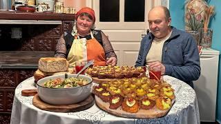 Cooking Country-Style Dishes and Enjoying a Family Meal