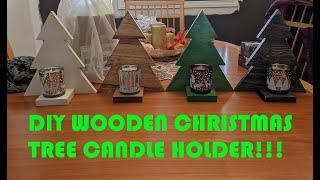 WOODEN CHRISTMAS TREE CANDLE HOLDERS!!!